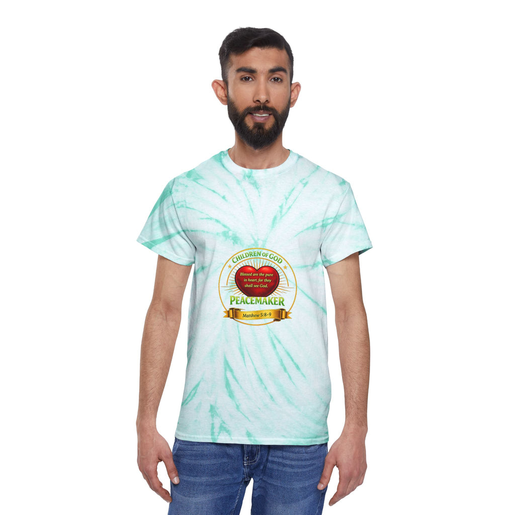 Tie-Dye T-Shirt — Yellow Cyclone Peacemaker Design (Children of God)
