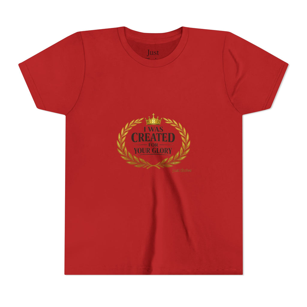 Kids 'I Was Created For Your Glory' Short Sleeve Tee — Christian Youth Faith Shirt
