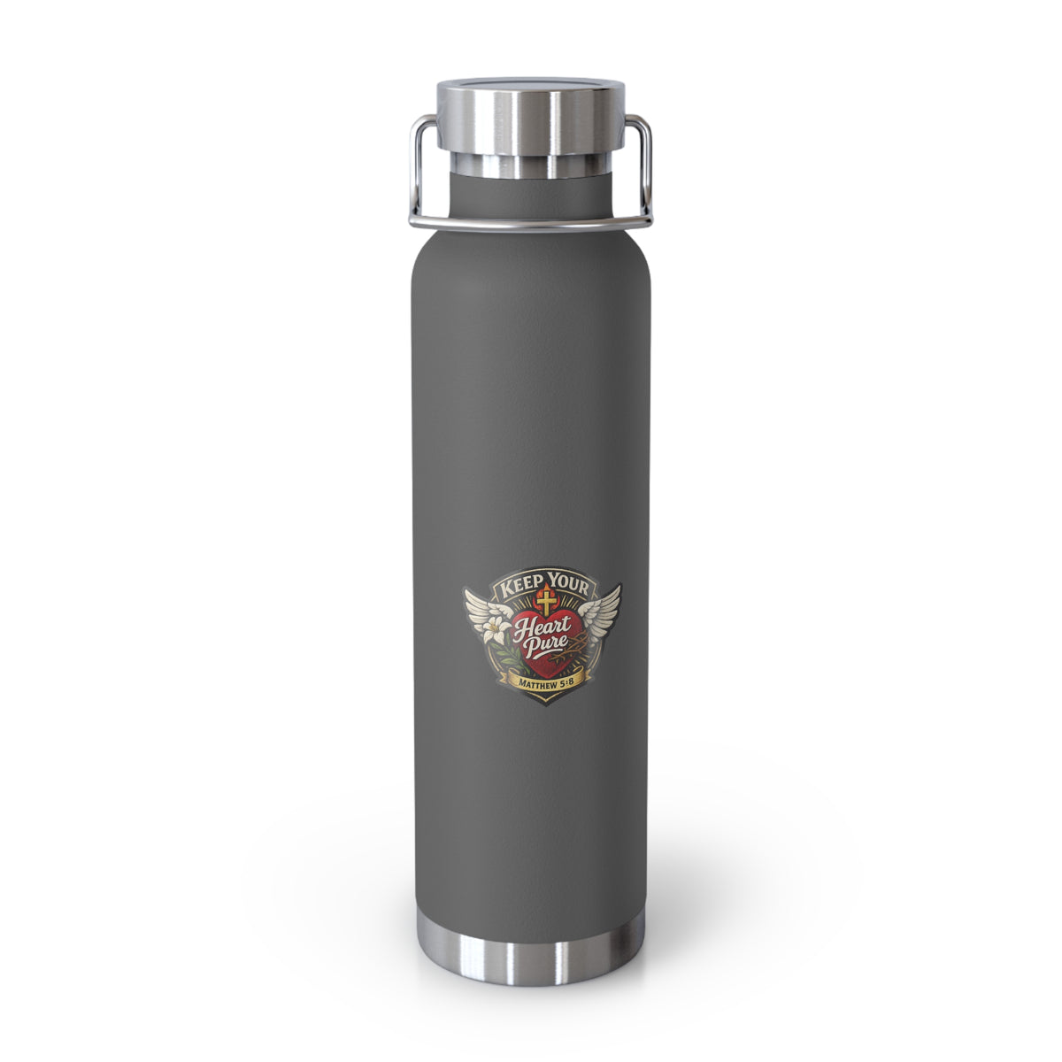 Vintage Crest 22oz Copper Vacuum Insulated Bottle – Keep Your Heart Pure