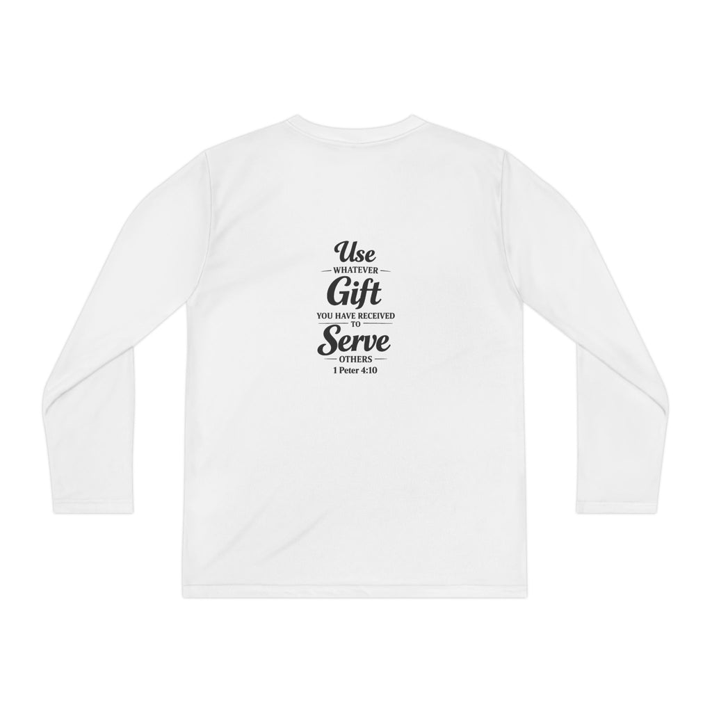 Youth Long Sleeve Tee — "Sent to Serve" Inspirational Christian Shirt