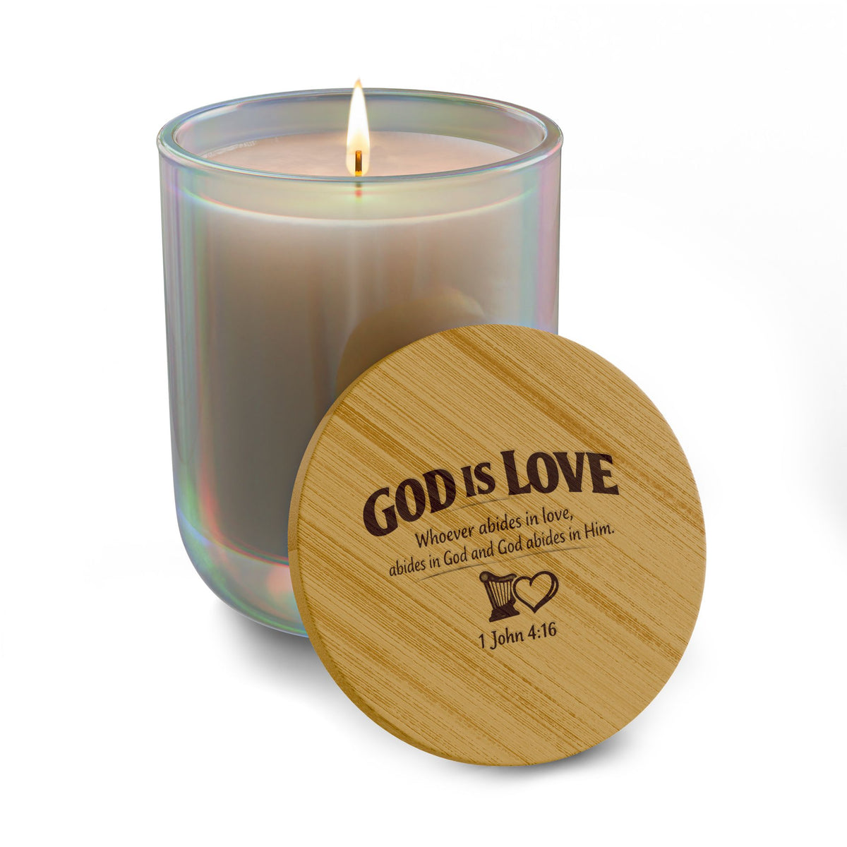 God Is Love Engraved 14oz Scented Soy Candle