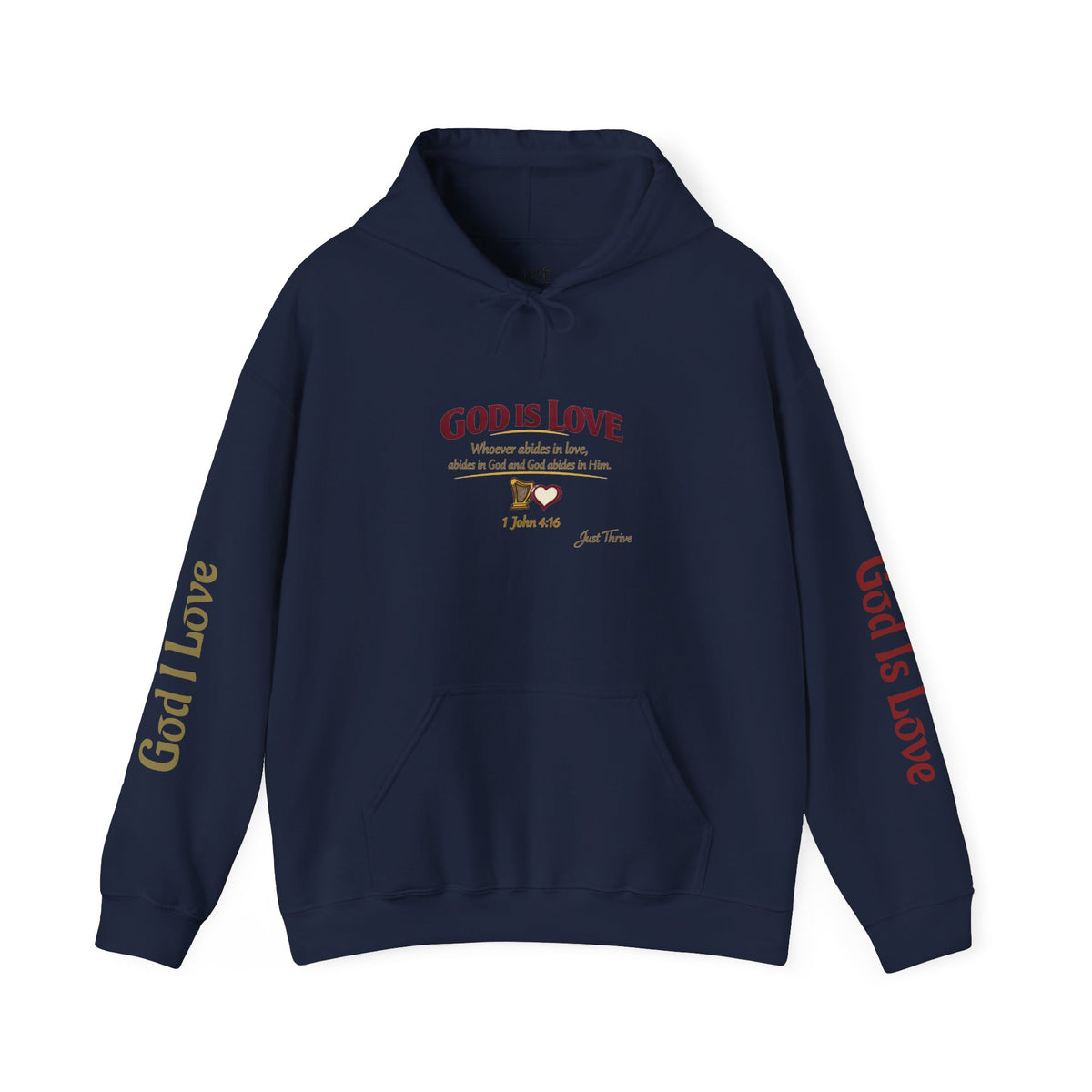 God Is Love Hoodie — Inspirational Christian Sweatshirt with Script Text