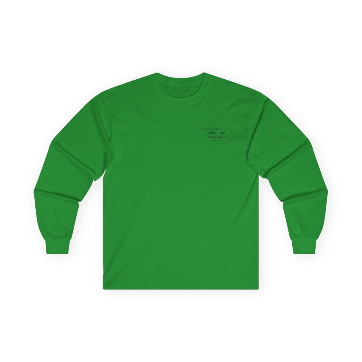 Long Sleeve Tee — "Good Works for God’s Glory" Christian Faith Shirt (Matthew 5:16)
