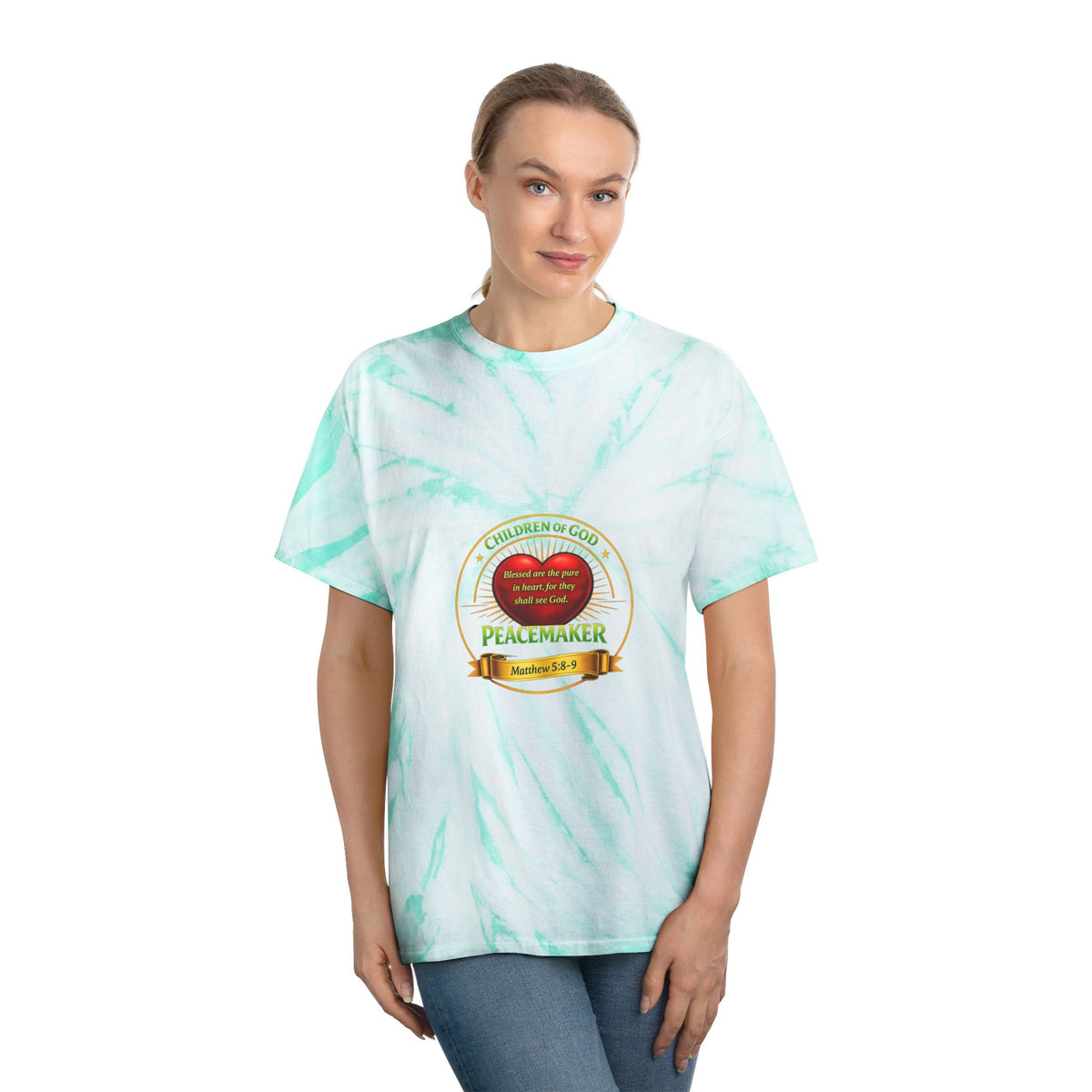 Tie-Dye T-Shirt — Yellow Cyclone Peacemaker Design (Children of God)