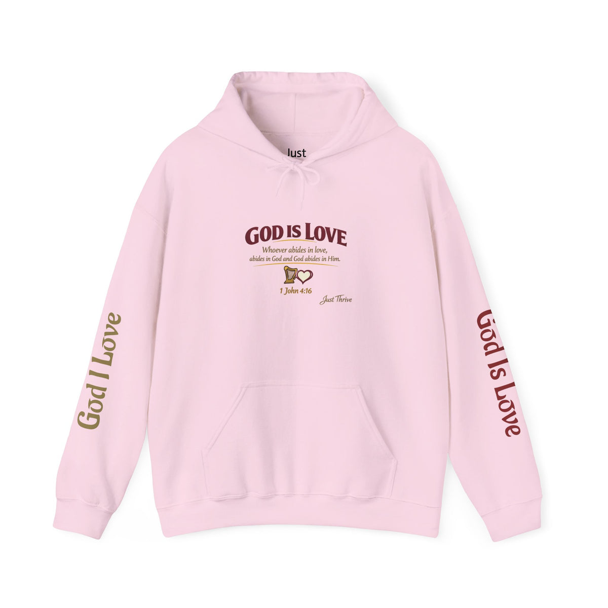 God Is Love Hoodie — Inspirational Christian Sweatshirt with Script Text