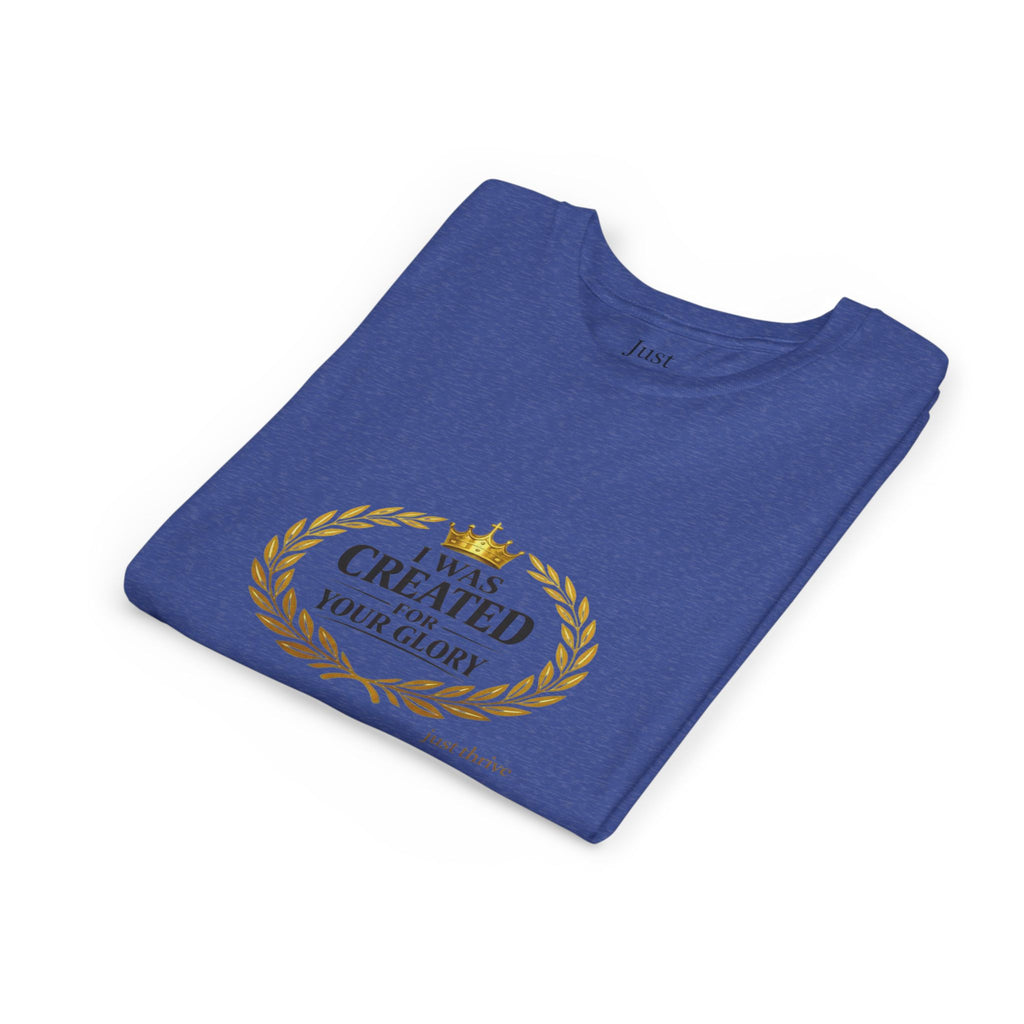 Kids 'I Was Created For Your Glory' Short Sleeve Tee — Christian Youth Faith Shirt