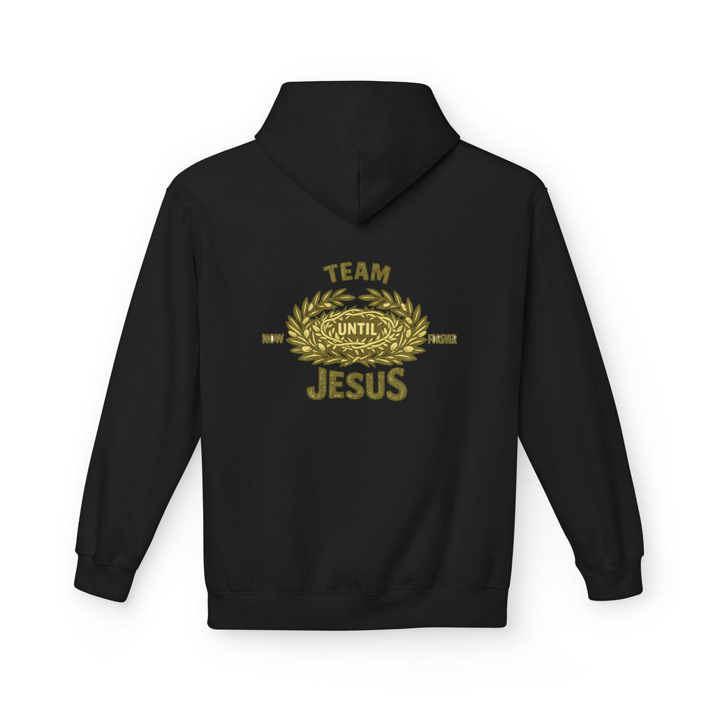 Christian Hoodie - "Team Jesus: Now Until Forever" Gold Laurel Pullover