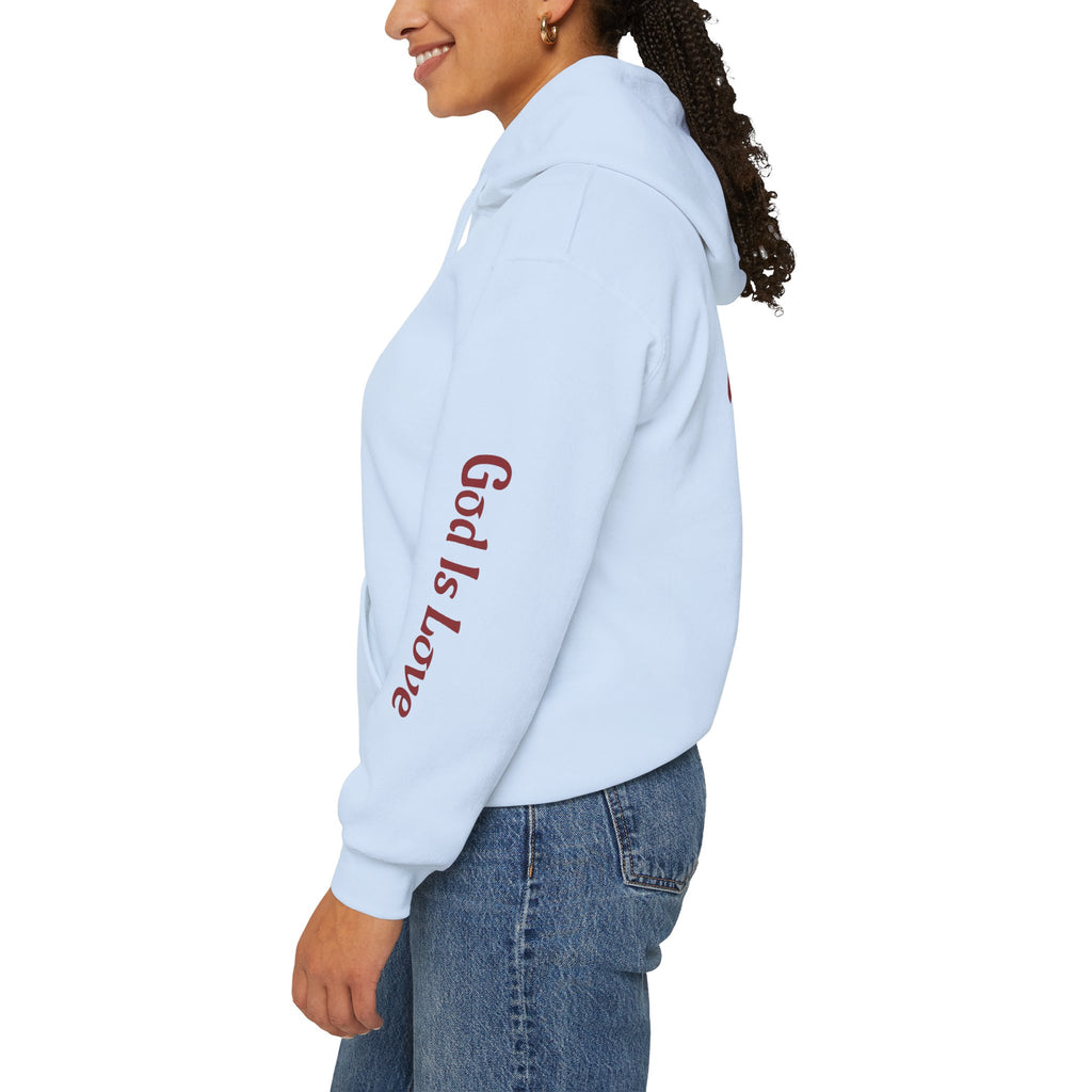 God Is Love Hoodie — Inspirational Christian Sweatshirt with Script Text