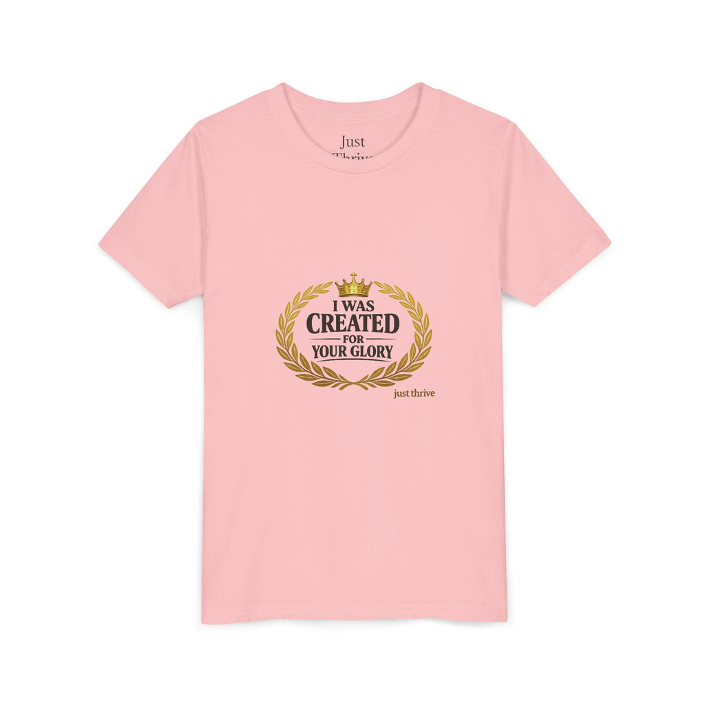 Kids 'I Was Created For Your Glory' Short Sleeve Tee — Christian Youth Faith Shirt