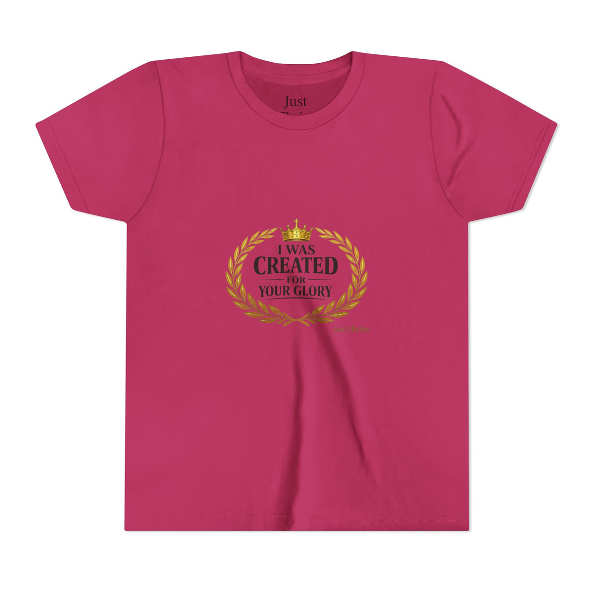 Kids 'I Was Created For Your Glory' Short Sleeve Tee — Christian Youth Faith Shirt