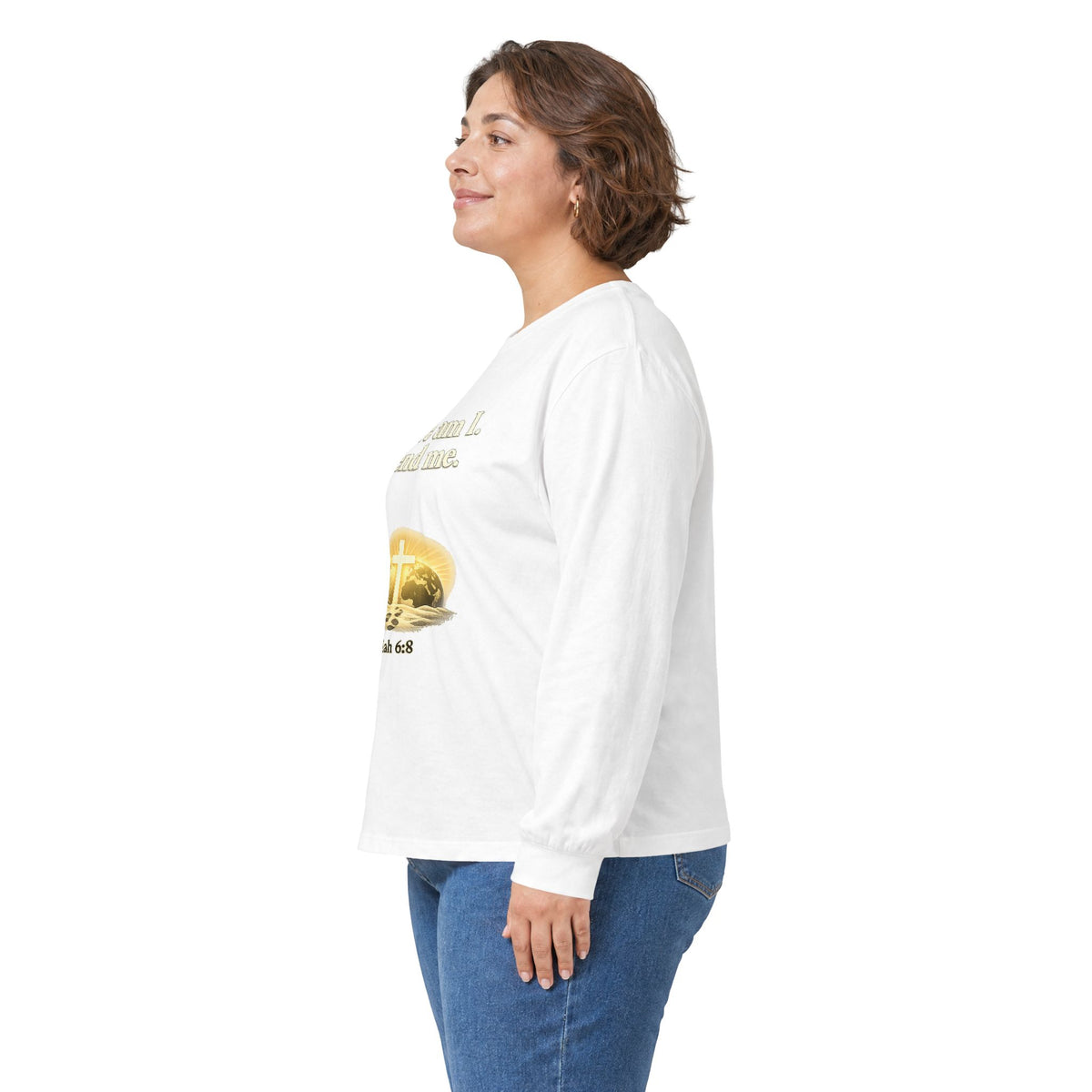 Here Am I, Send Me Long Sleeve Tee — Isaiah 6:8 Christian Shirt