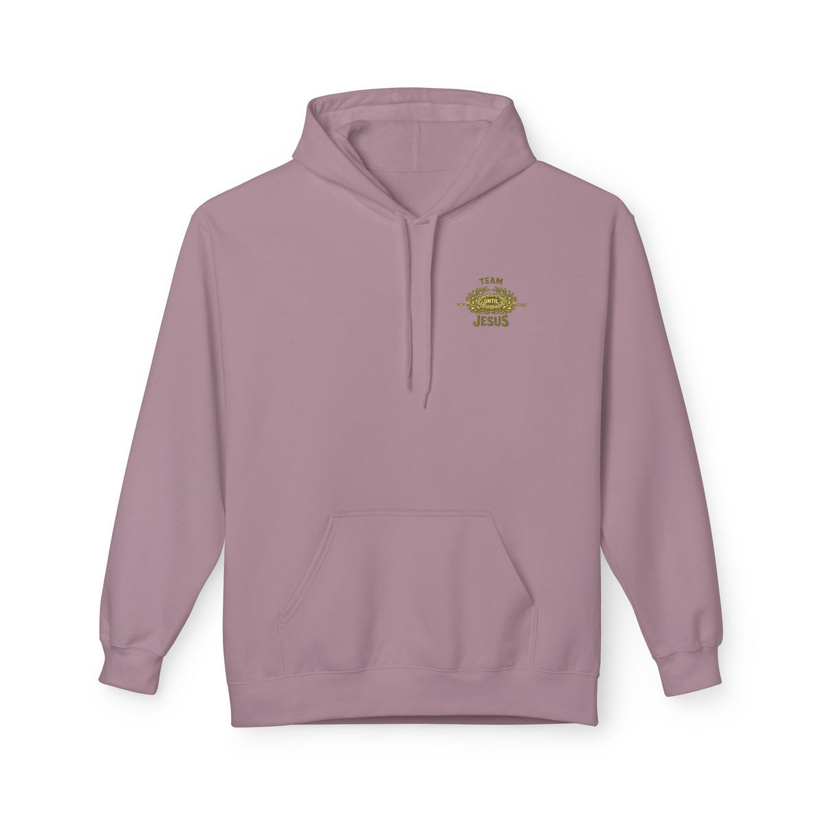 Christian Hoodie - "Team Jesus: Now Until Forever" Gold Laurel Pullover
