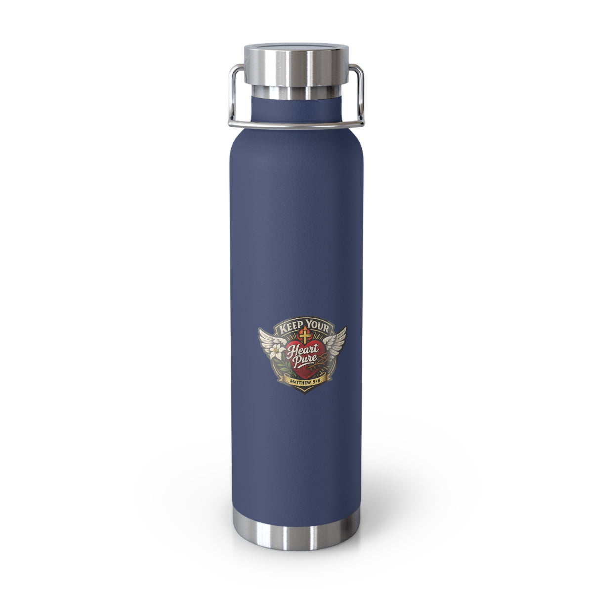Vintage Crest 22oz Copper Vacuum Insulated Bottle – Keep Your Heart Pure