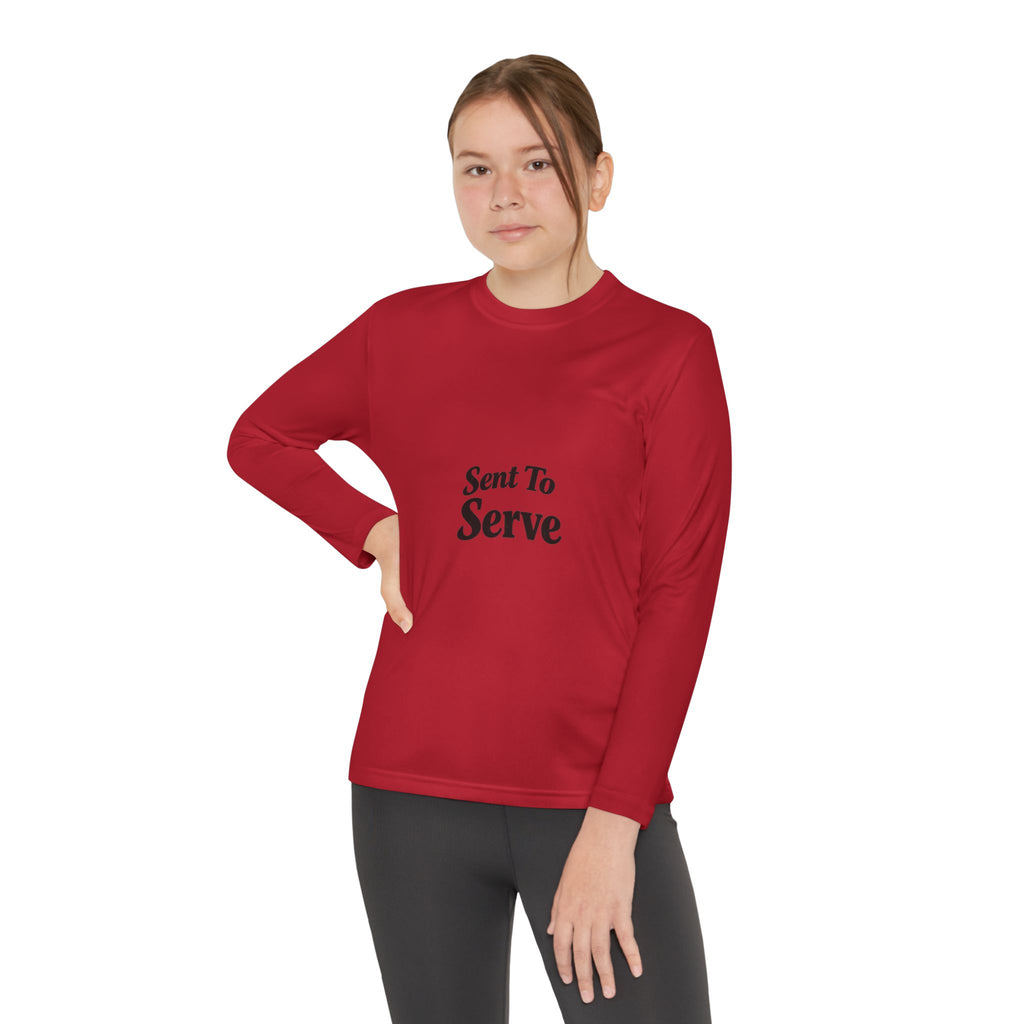 Youth Long Sleeve Tee — "Sent to Serve" Inspirational Christian Shirt