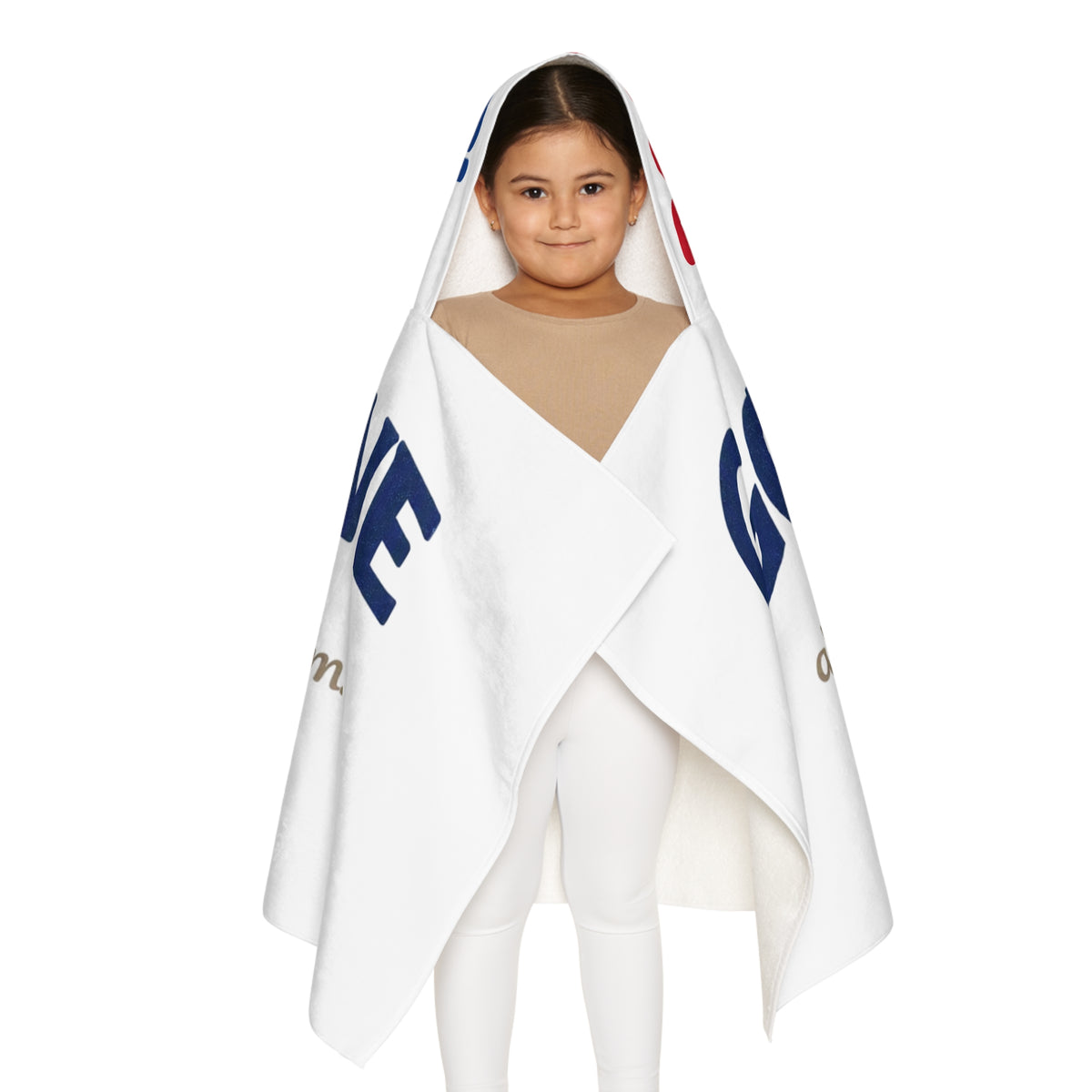 Youth Hooded Towel - "God Is Love" Christian Bible Verse 1 John 4:16 Kids Bath & Beach Towel