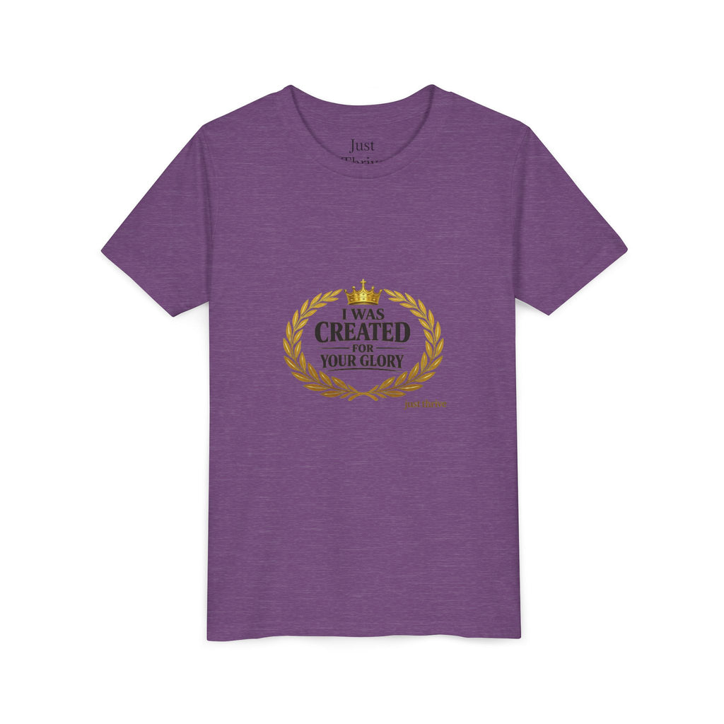 Kids 'I Was Created For Your Glory' Short Sleeve Tee — Christian Youth Faith Shirt