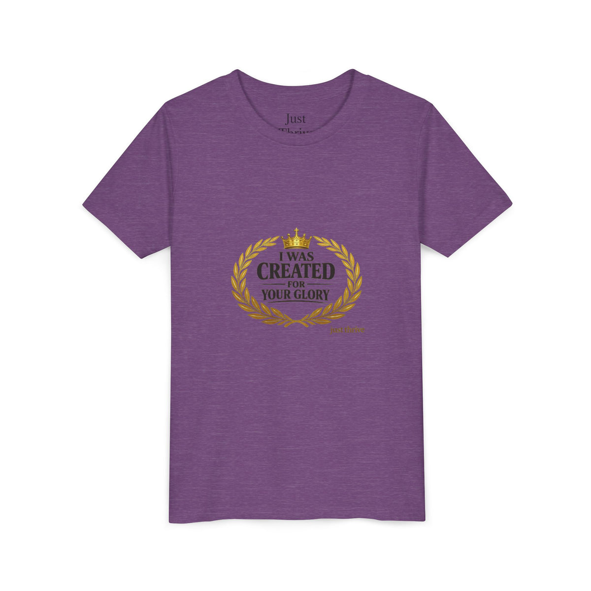 Kids 'I Was Created For Your Glory' Short Sleeve Tee — Christian Youth Faith Shirt