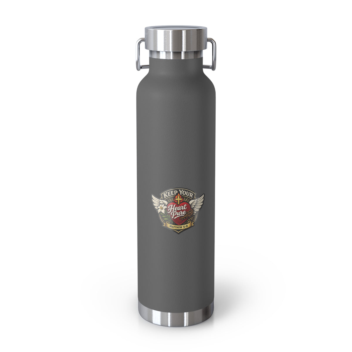 Vintage Crest 22oz Copper Vacuum Insulated Bottle – Keep Your Heart Pure