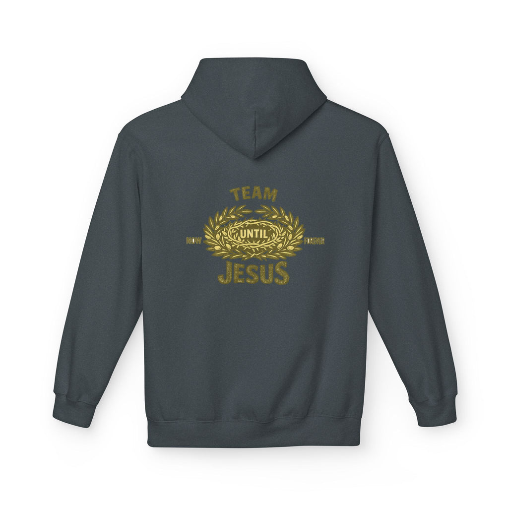 Christian Hoodie - "Team Jesus: Now Until Forever" Gold Laurel Pullover