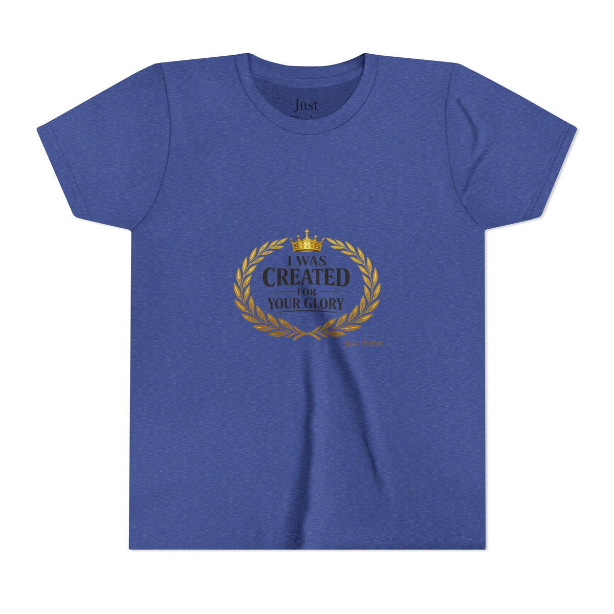 Youth Tee — "I Was Created For Your Glory" Inspirational Christian Kids Shirt