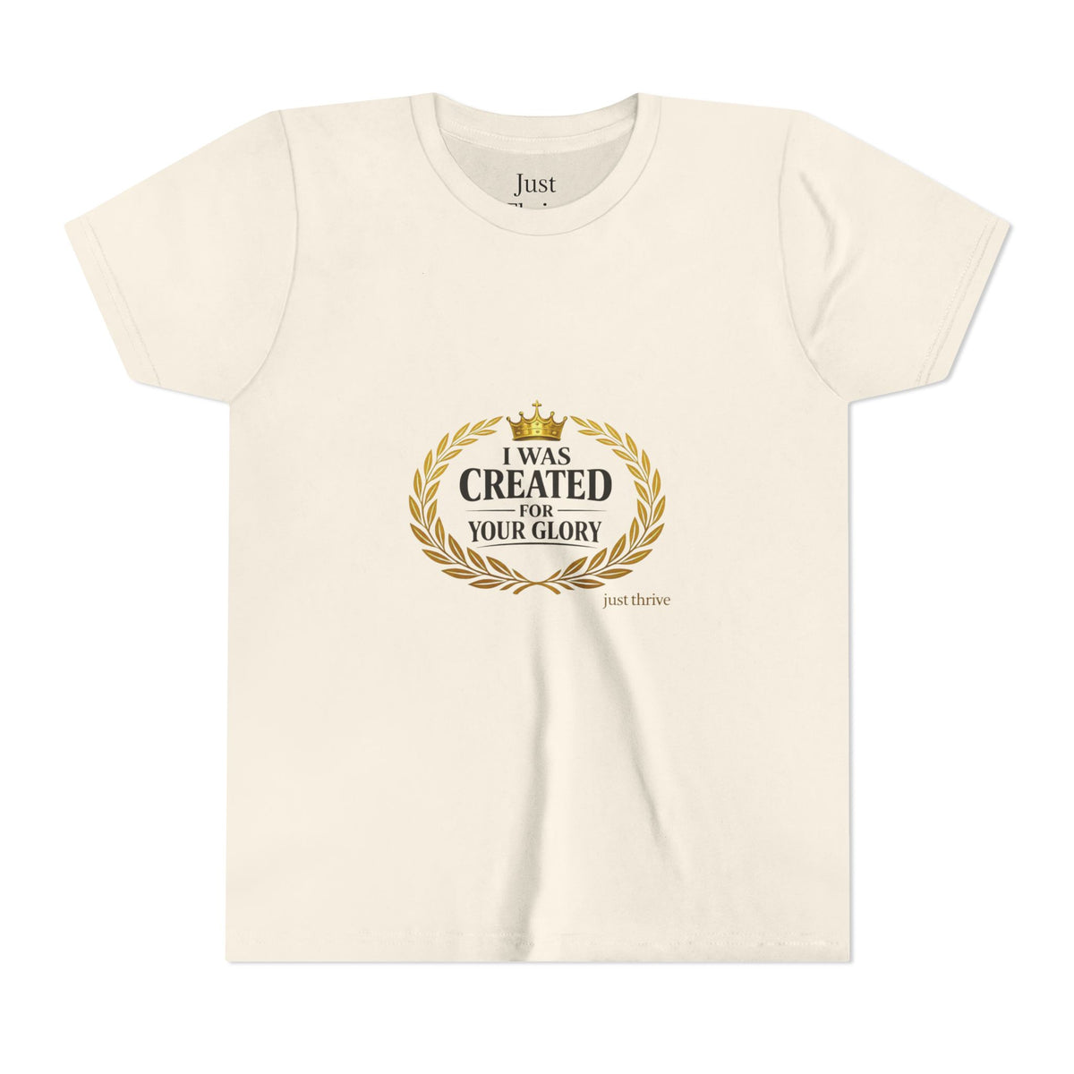 Youth Tee — "I Was Created For Your Glory" Inspirational Christian Kids Shirt