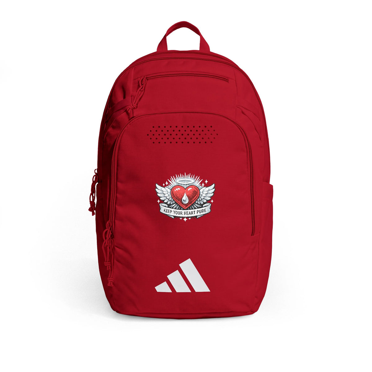 Embroidered Heart Crest adidas Defender 5 Backpack — School & Everyday Daypack