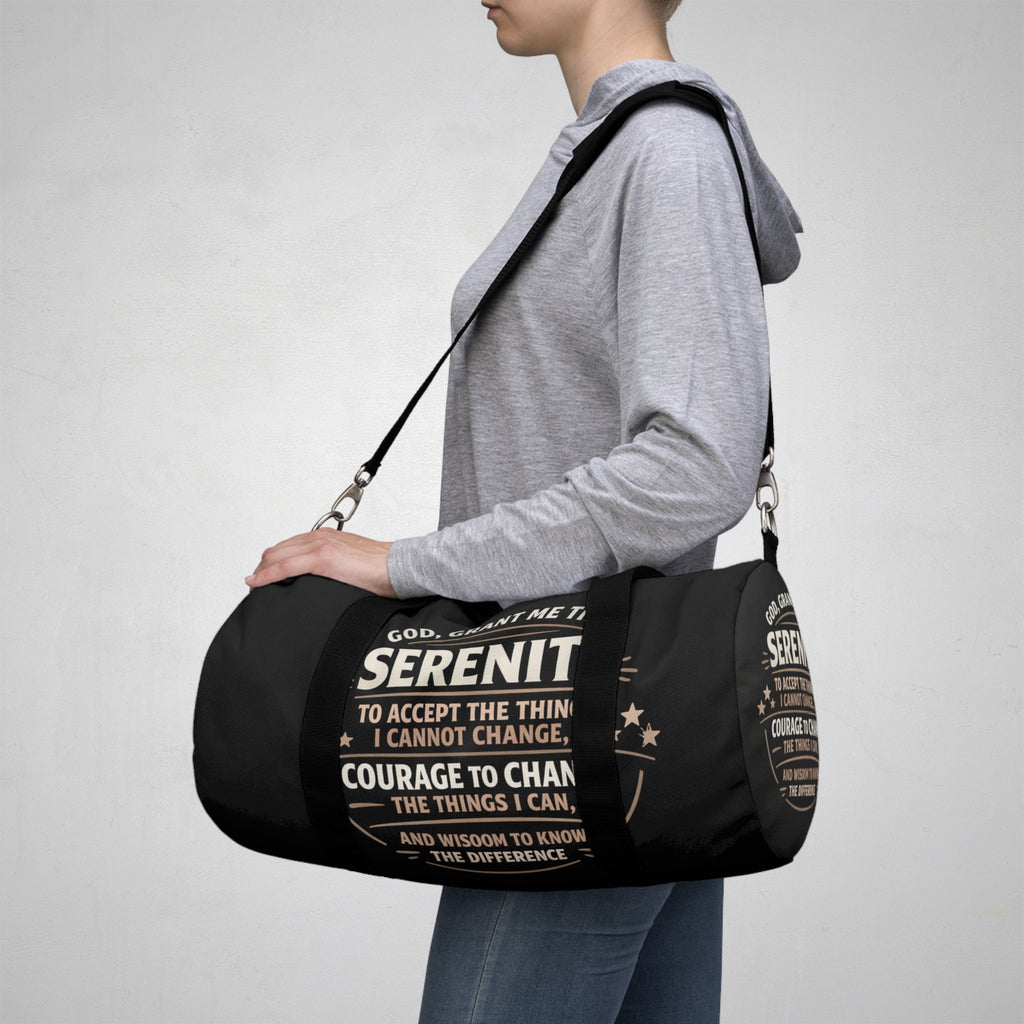 Serenity Prayer Duffel Bag — Inspirational Gym & Travel Bag