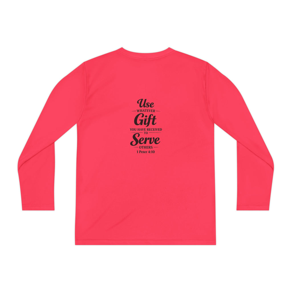 Youth Long Sleeve Tee — "Sent to Serve" Inspirational Christian Shirt