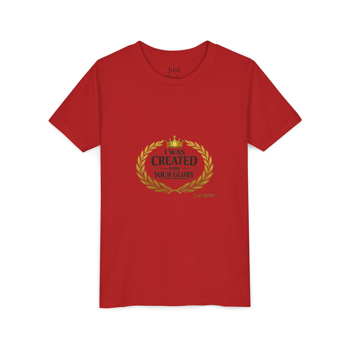 Youth Tee — "I Was Created For Your Glory" Inspirational Christian Kids Shirt