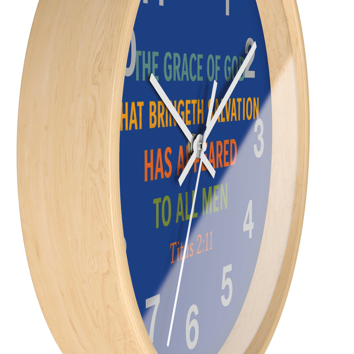 Wall Clock — Inspirational Titus 2:11 Bible Verse Christian Decor
