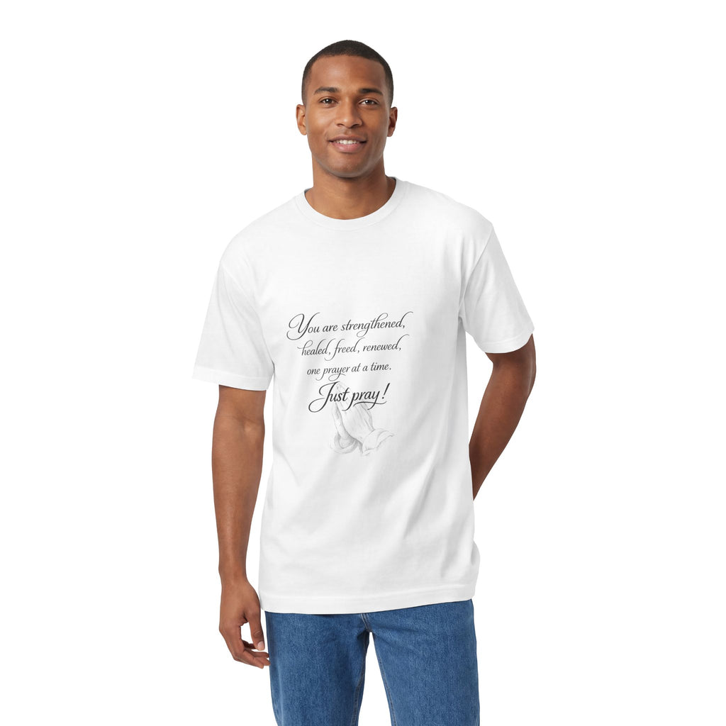 Prayer Hands Tee — "Just Pray" Inspirational Christian T-Shirt