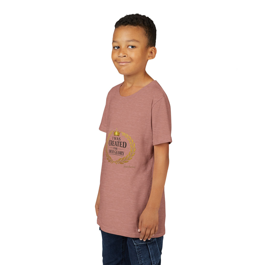 Kids 'I Was Created For Your Glory' Short Sleeve Tee — Christian Youth Faith Shirt
