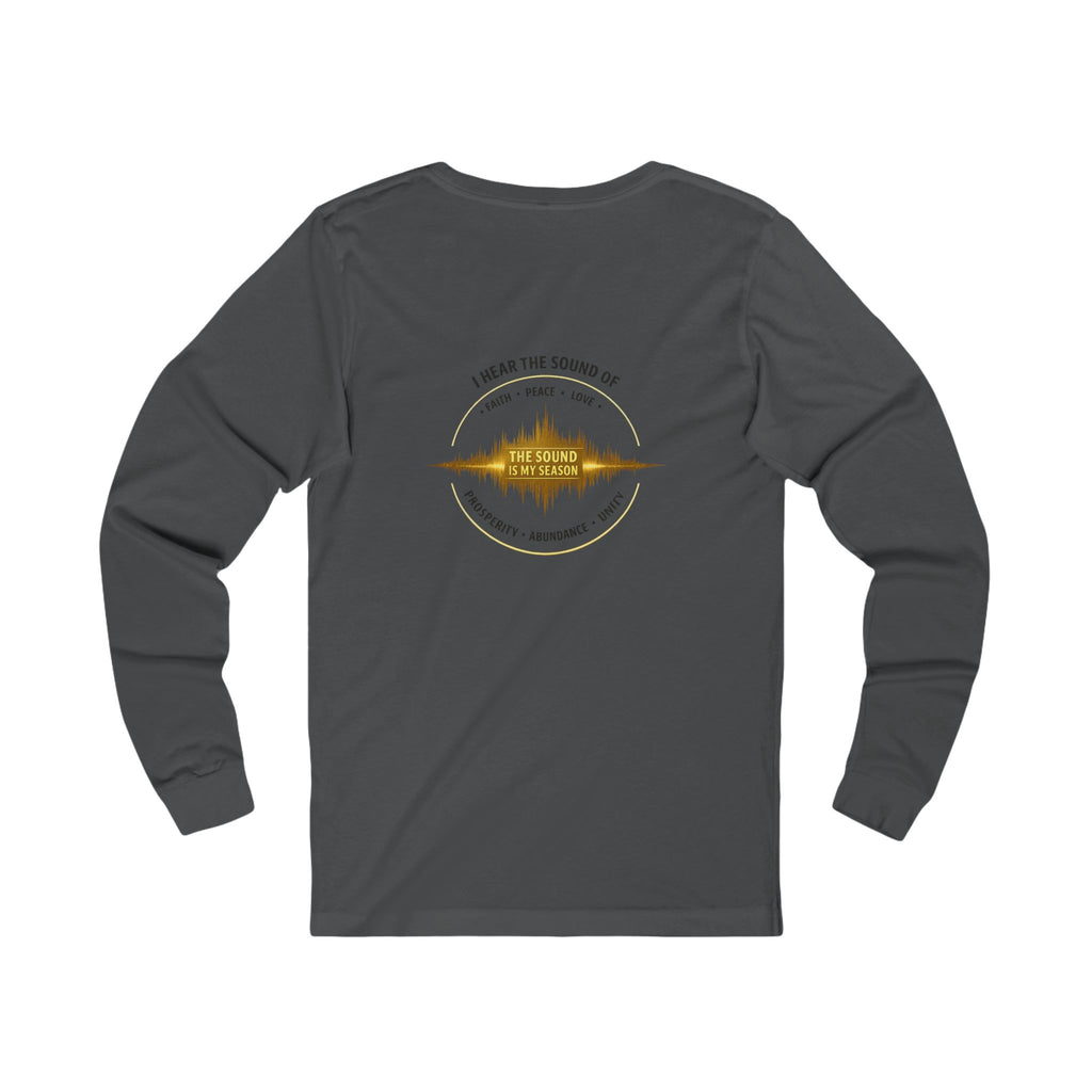 Long Sleeve Tee — “I Hear the Sound of The Lord” Worship Soundwave Design
