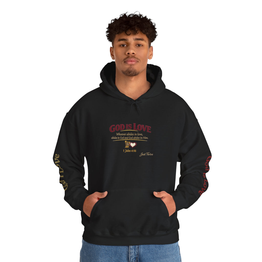 God Is Love Hoodie — Inspirational Christian Sweatshirt with Script Text