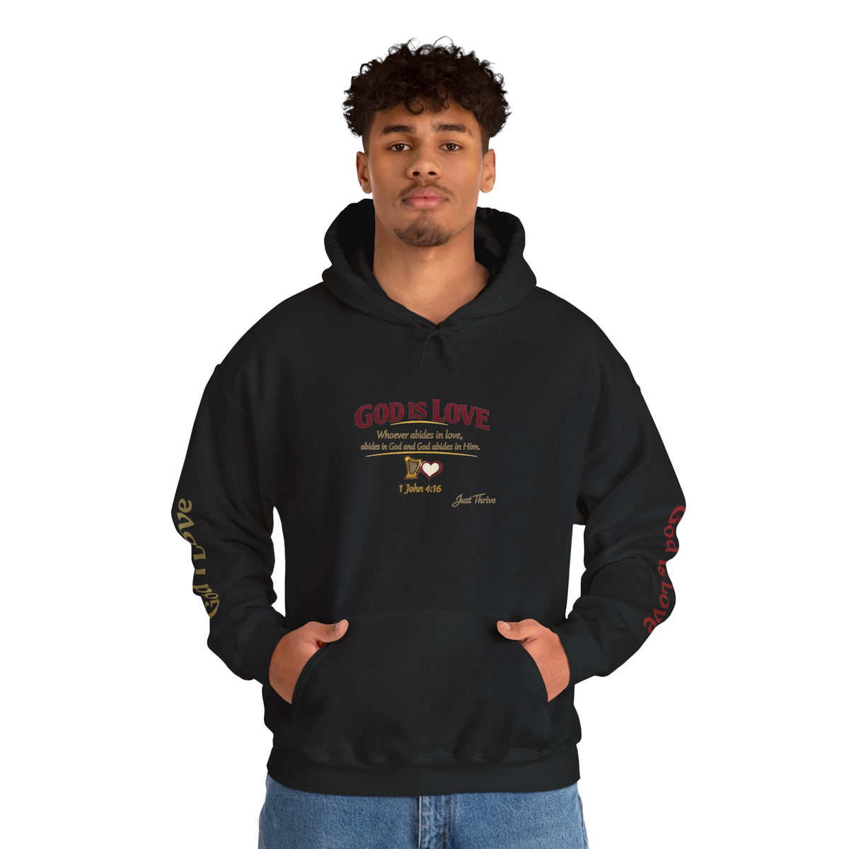 God Is Love Hoodie — Inspirational Christian Sweatshirt with Script Text