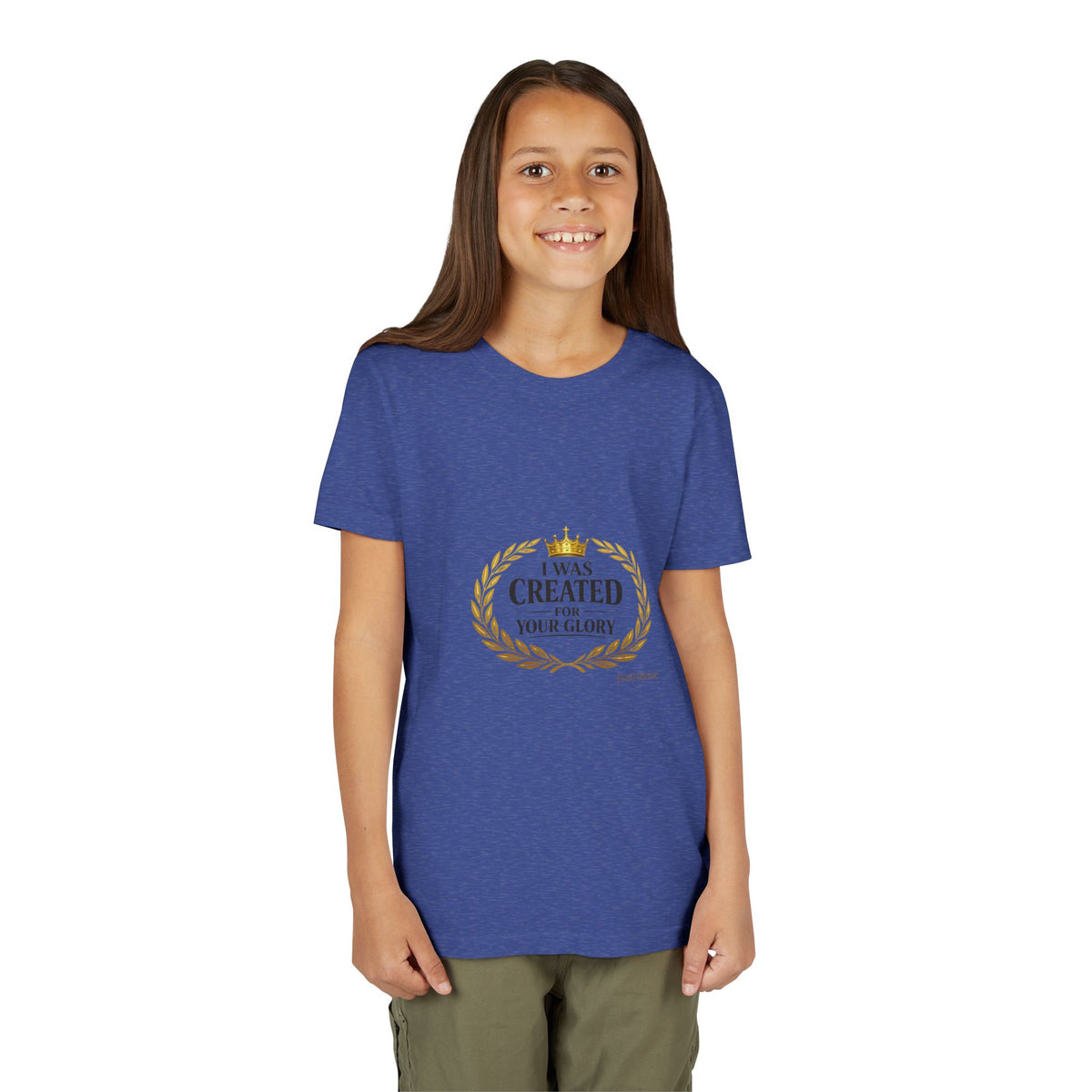 Youth Tee — "I Was Created For Your Glory" Inspirational Christian Kids Shirt