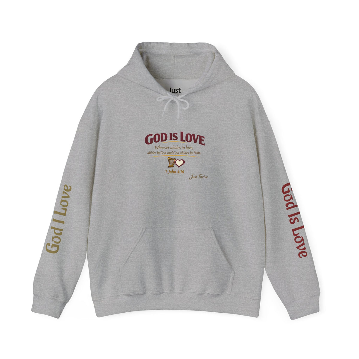 God Is Love Hoodie — Inspirational Christian Sweatshirt with Script Text