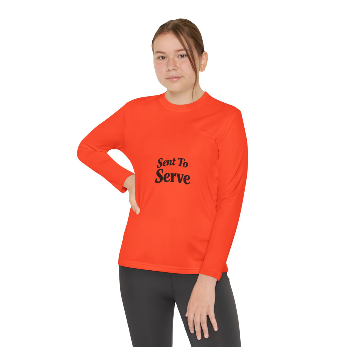 Youth Long Sleeve Tee — "Sent to Serve" Inspirational Christian Shirt