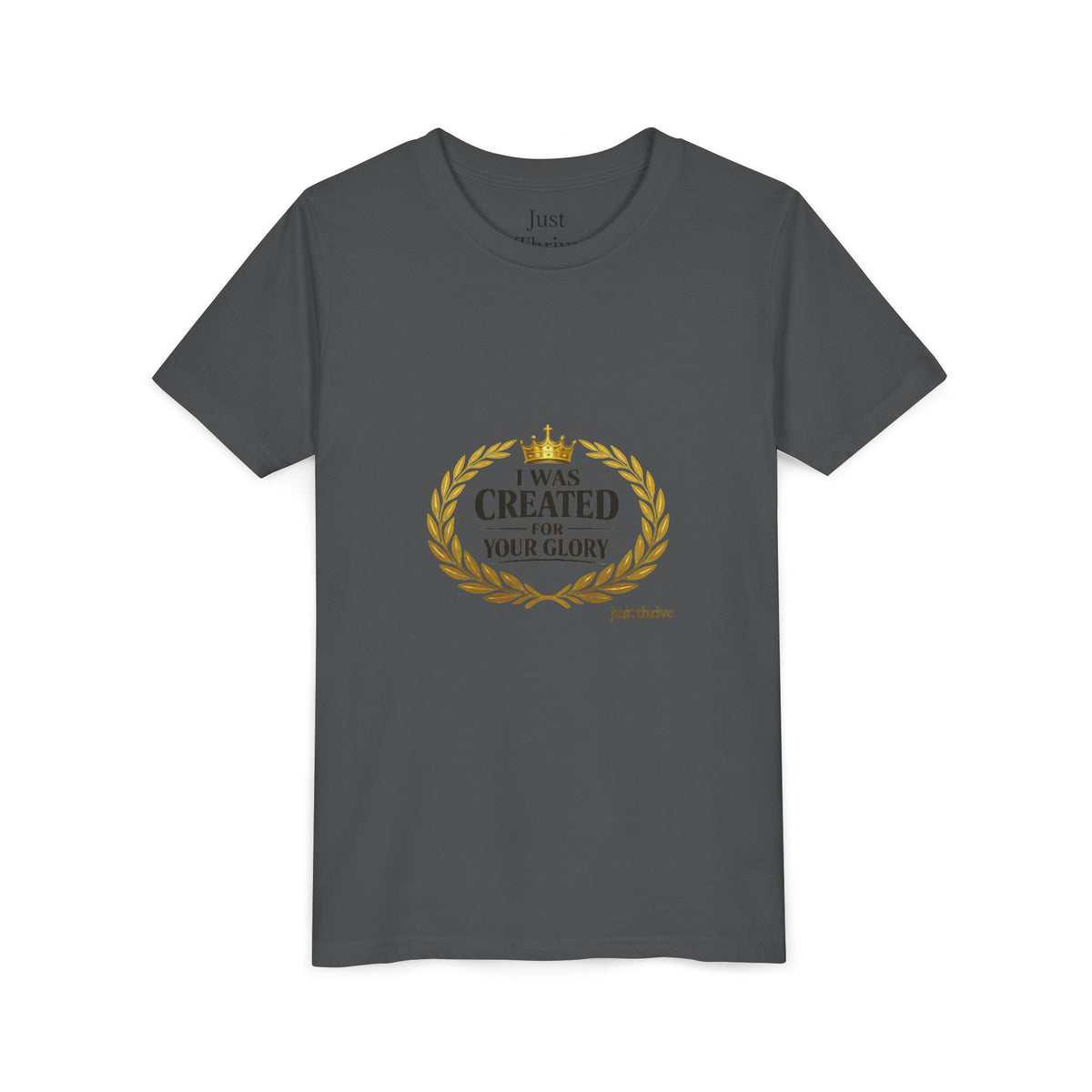 Youth Tee — "I Was Created For Your Glory" Inspirational Christian Kids Shirt