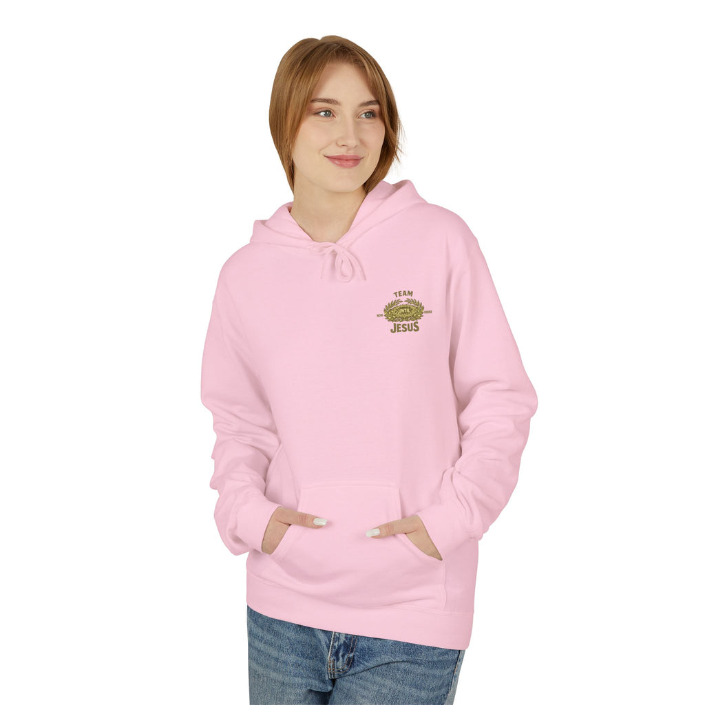 Christian Hoodie - "Team Jesus: Now Until Forever" Gold Laurel Pullover