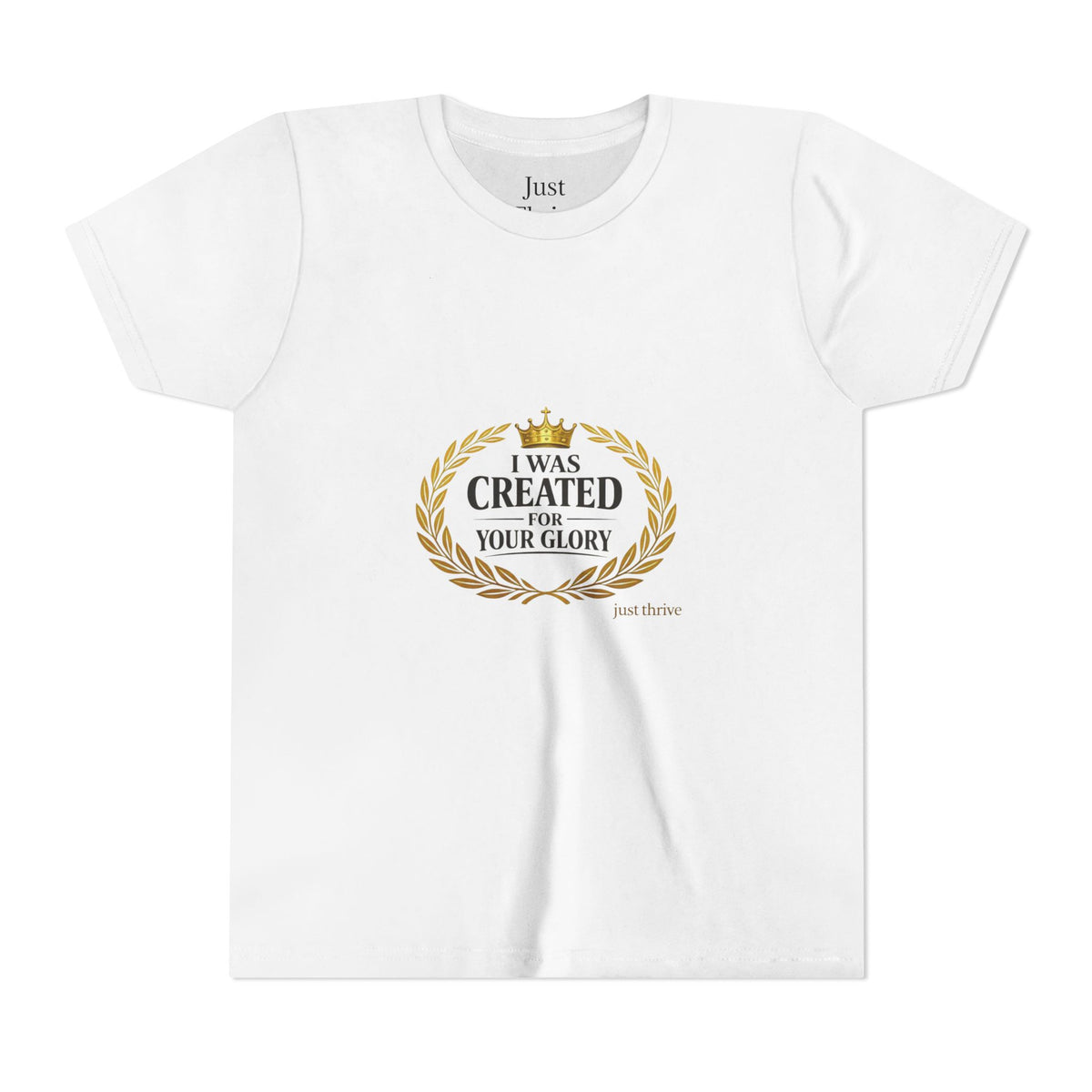 Youth Tee — "I Was Created For Your Glory" Inspirational Christian Kids Shirt