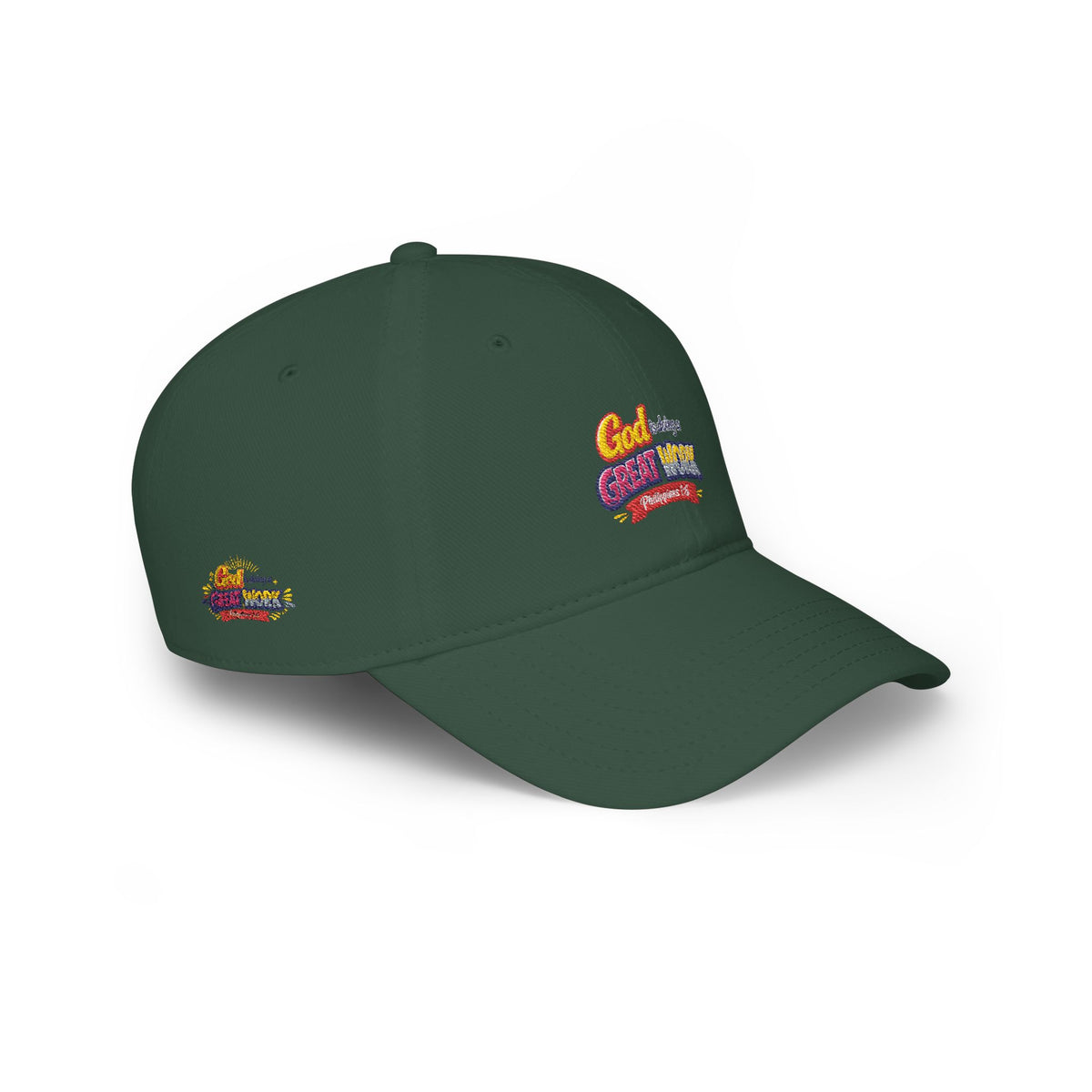 God Is Doing A Great Work Baseball Cap — Inspirational Low Profile Hat