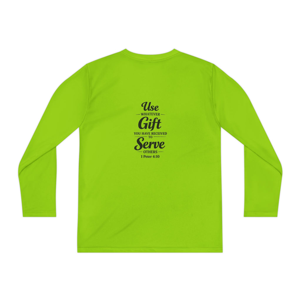 Youth Long Sleeve Tee — "Sent to Serve" Inspirational Christian Shirt