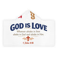 Youth Hooded Towel - "God Is Love" Christian Bible Verse 1 John 4:16 Kids Bath & Beach Towel