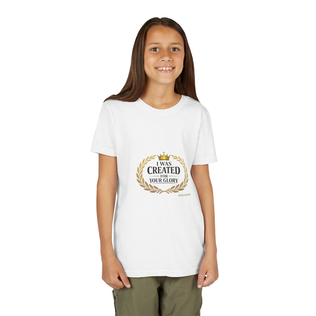 Kids 'I Was Created For Your Glory' Short Sleeve Tee — Christian Youth Faith Shirt