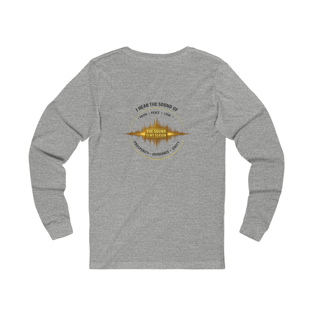 Long Sleeve Tee — “I Hear the Sound of The Lord” Worship Soundwave Design