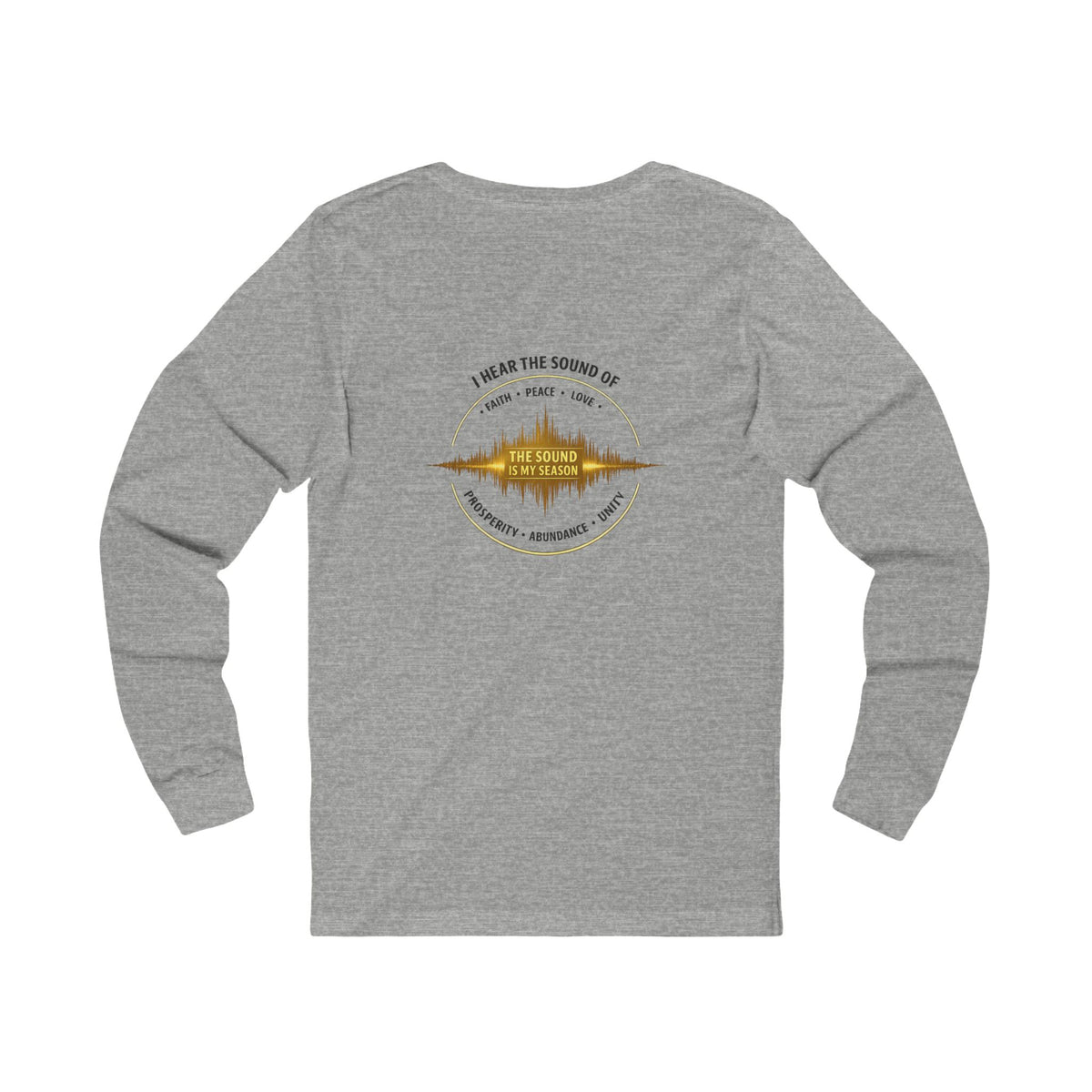 Long Sleeve Tee — “I Hear the Sound of The Lord” Worship Soundwave Design