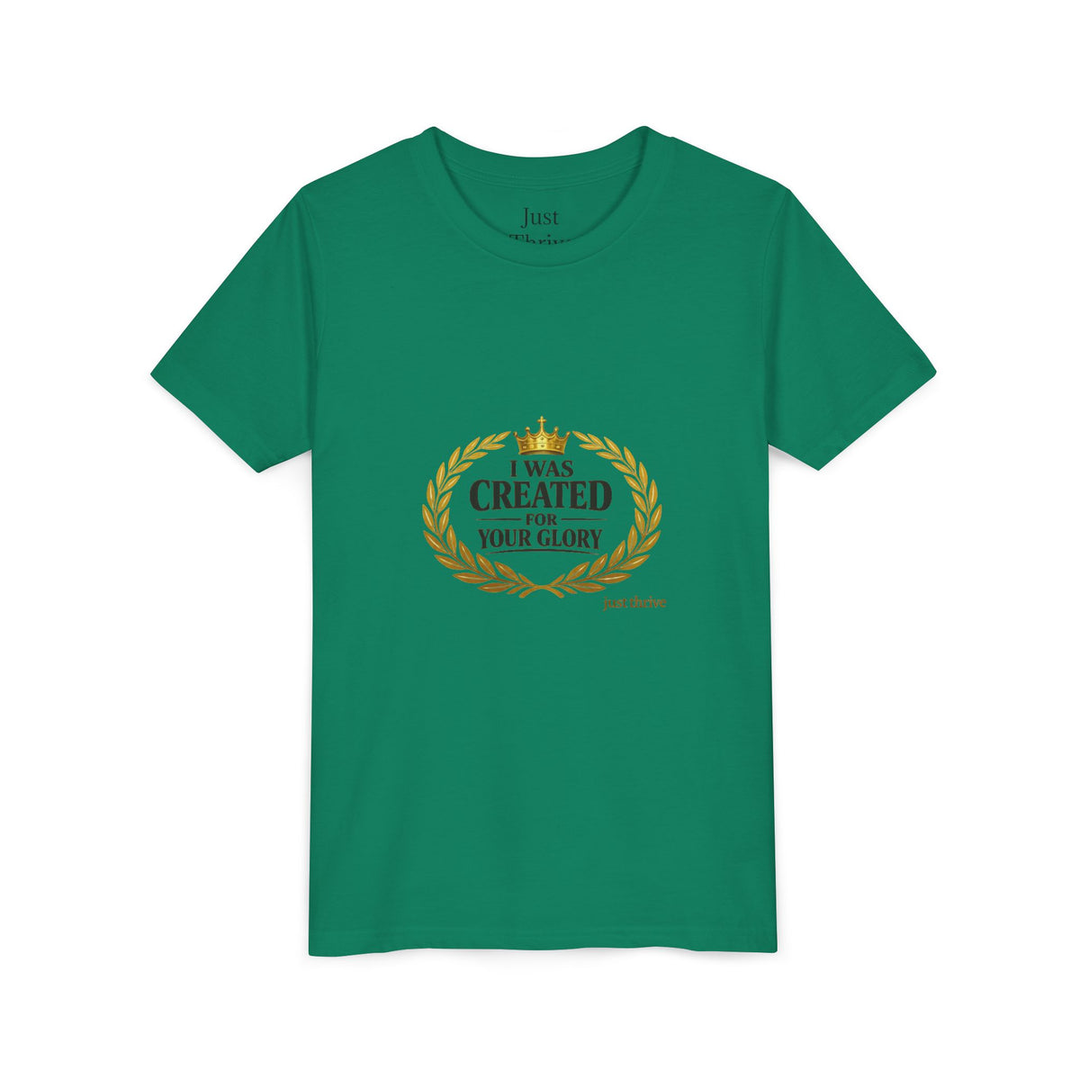 Kids 'I Was Created For Your Glory' Short Sleeve Tee — Christian Youth Faith Shirt