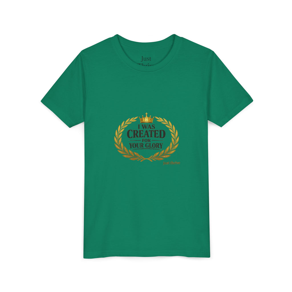 Kids 'I Was Created For Your Glory' Short Sleeve Tee — Christian Youth Faith Shirt