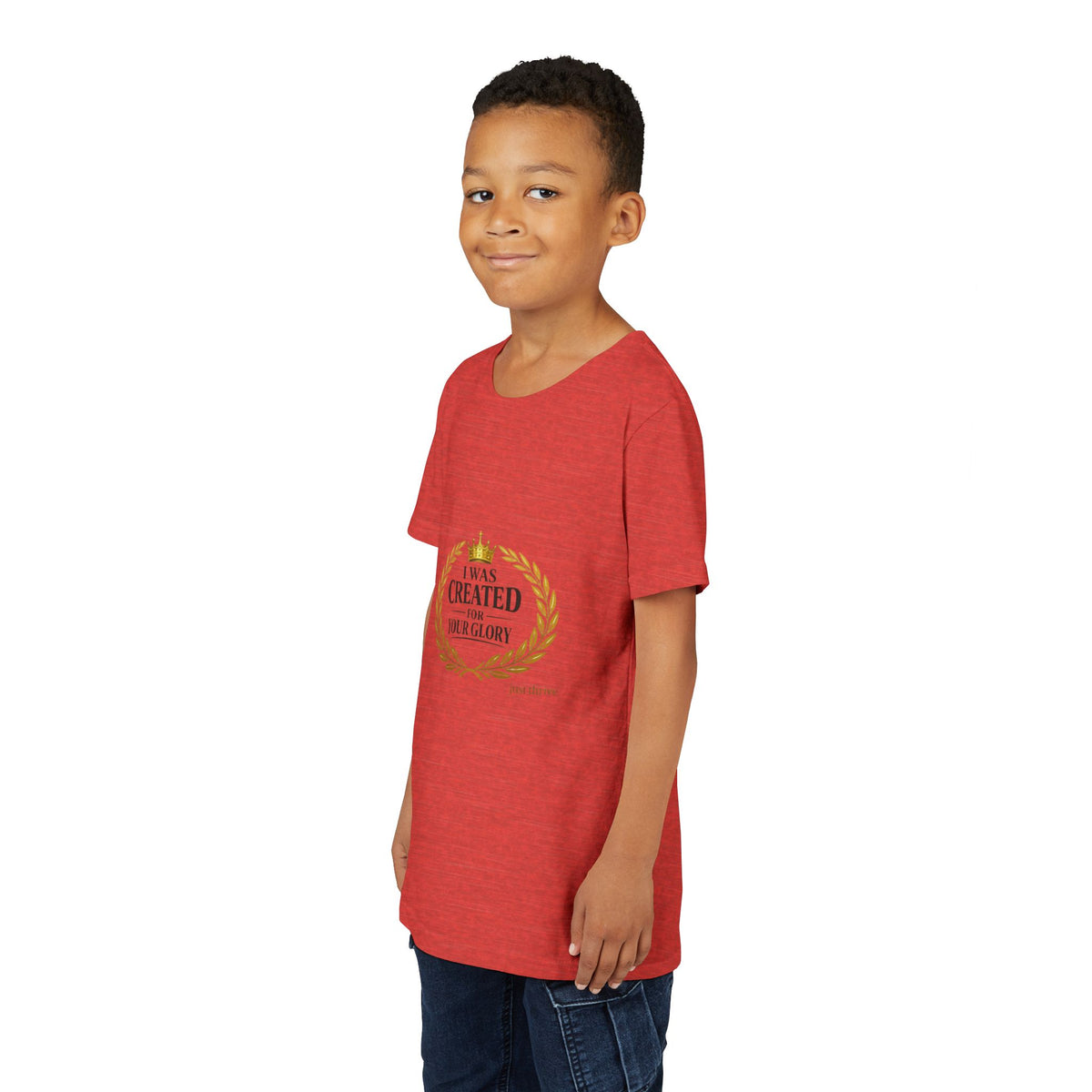 Youth Tee — "I Was Created For Your Glory" Inspirational Christian Kids Shirt